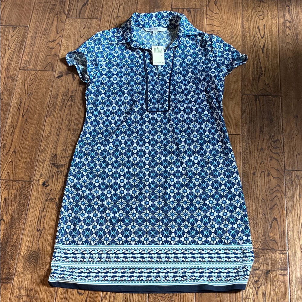 Max Studio Navy and White Floral Dress